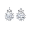 Platonic 1 ct Crown Moissanite Stud Earrings