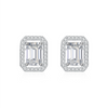 Platonic 1.2 ct Emerald Cut Moissanite Halo Studs