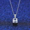 Platonic 1.2 ct Radiant Royale Asscher Cut Silver Moissanite Pendant with Free Chain; GRA Certified