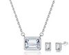 Platonic Crystal Clear Confidence Emerald Cut Moissanite Studs and Pendant