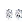 Platonic 1 ct Dazzling Dewdrops Silver Moissanite Studs; GRA Certified