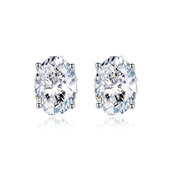 Platonic 1 ct Dazzling Dewdrops Silver Moissanite Studs; GRA Certified