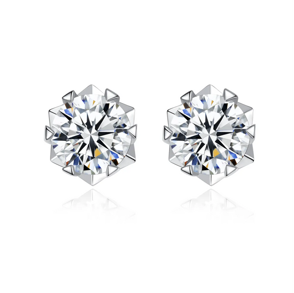 Platonic 0.5 ct Starburst Spark Moissanite Stud Earrings for Men - Single Piece