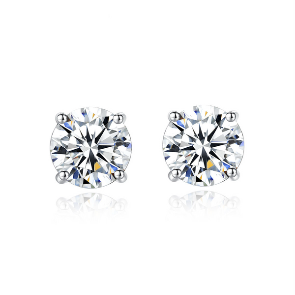 Platonic 2-4 ct Round Moissanite Studs