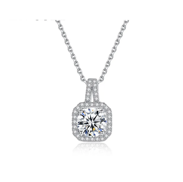 Platonic 1 ct Starlit Glamour Silver Moissanite Pendant