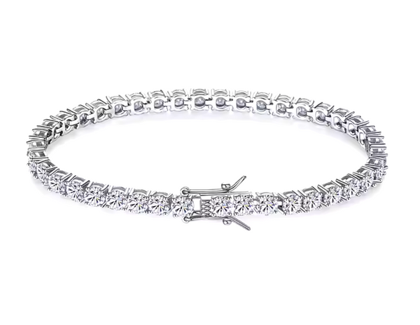 Platonic 4 mm Femme Bling 925 Sterling Silver Tennis Moissanite Bracelet
