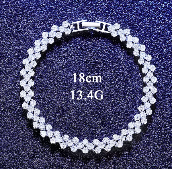 Platonic 6.4 mm Heart Rome 925 Sterling Silver Tennis Moissanite Bracelet