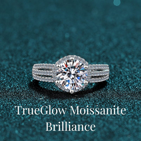 Platonic Graceful Georgiana moissanite Ring