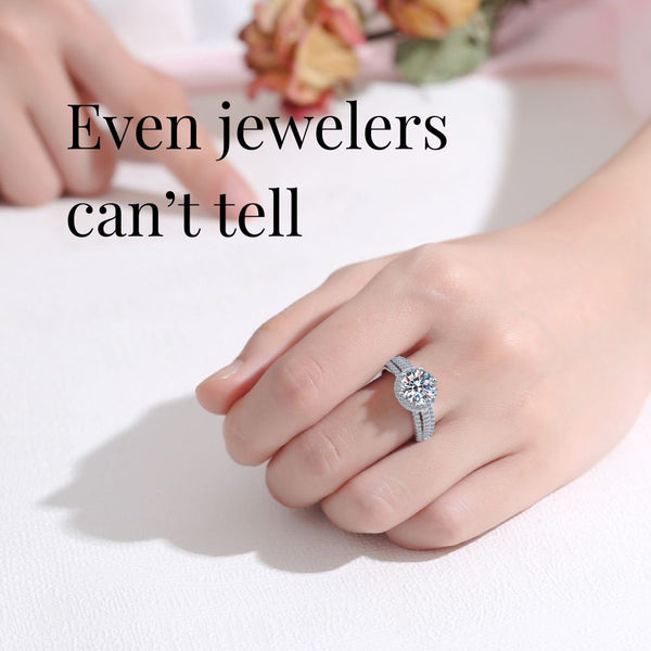 Platonic Graceful Georgiana moissanite Ring