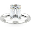 Platonic Harriet Couture Emerald Cut Rhodium Plated Sterling Silver Ring