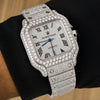 Platonic AUREVIAN automatic luxury square wristwatch with pavé-set stones on a stainless steel case and bracelet.