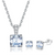 Platonic GRA Certified Radiant Royale Asscher Cut Silver Moissanite Pendant Set
