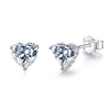 Platonic 1 ct Heart Spark Moissanite Stud Earrings D/VVS1