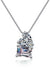 Platonic Evelyn Moissanite Pendant in Sterling Silver With Rhodium Plating