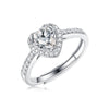 Platonic Skye Moissanite Ring in Sterling Silver with Platinum Coating