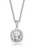 Platonic Brie Cushion Cut Moissanite Pendant in Sterling Silver With Rhodium Plating