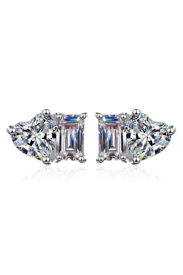 Platonic Primrose Moissanite Solitaire Earrings