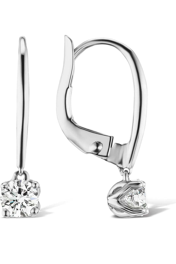 Platonic Radiant Ice Dangles solitaire earring