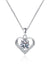 Platonic Quinn Moissanite Pendant in Sterling Silver With Rhodium Plating