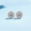Platonic 2 ct Glimmer Guard Moissanite Stud Earrings D/VVS1