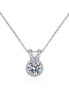 Platonic Clara Moissanite Pendant in Sterling Silver With Rhodium Plating