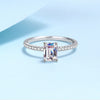 Platonic Seraphina Emerald Cut Solitaire Moissanite Ring in Sterling Silver with Platinum Coating