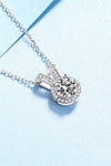 Platonic Clara Moissanite Pendant in Sterling Silver With Rhodium Plating