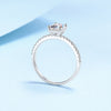 Platonic Seraphina Emerald Cut Solitaire Moissanite Ring in Sterling Silver with Platinum Coating