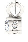 Platonic Brilliance Round Cut Moissanite Pendant in Sterling Silver With Rhodium Plating