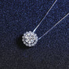 Platonic 1 ct Moissanite Halo Pendant Necklace;Sterling Silver 925; D VVS1
