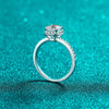 Platonic Cordelia Cushion Cut Solitaire Moissanite Ring in Sterling Silver with Platinum Coating