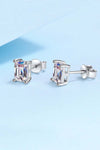 Platonic Solace Emerald Cut Moissanite Solitaire Earrings