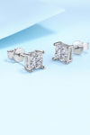 Platonic Luminous Grace Princess Cut Moissanite Solitaire Earrings
