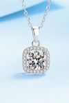 Platonic Ava Moissanite Pendant in Sterling Silver With Rhodium Plating