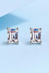 Platonic Solace Emerald Cut Moissanite Solitaire Earrings