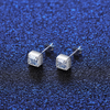 Platonic 0.5 ct Radiant Asscher Moissanite Stud Earrings for Men - Single Piece