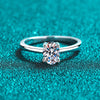 Platonic Charlotte Oval Cut Solitaire Moissanite Ring in Sterling Silver with Platinum Coating