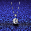 Platonic 1 ct Shimmer & Shine Silver Moissanite Pendant, GRA Certified, Free Chain