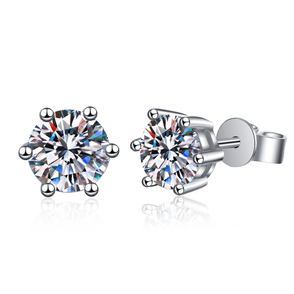 Platonic 0.3 - 2 ct Single Piece Sparkle Orbit Round Moissanite Stud Earrings for Men