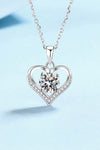 Platonic Quinn Moissanite Pendant in Sterling Silver With Rhodium Plating