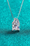 Platonic Evelyn Moissanite Pendant in Sterling Silver With Rhodium Plating