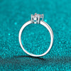 Platonic Charlotte Oval Cut Solitaire Moissanite Ring in Sterling Silver with Platinum Coating