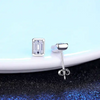 Platonic 0.6 ct Crystal Clear Confidence Emerald Cut Moissanite Studs for Men - Single Piece