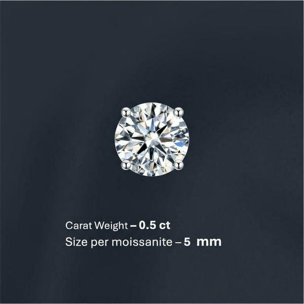 Platonic 0.5 - 1 ct Stellar Moissanite Cluster Stud - Single Piece