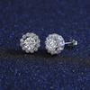Platonic 1 ct Frosted Halo Moissanite Stud Earrings
