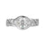 Exquisite Bezel Set Round Moissanite Engagement Ring with Elegant Scroll Accents