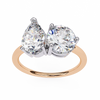 Platonic Pear and Round solitaire toi et moi ring