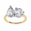 Platonic Pear and Round solitaire toi et moi ring