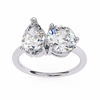 Platonic Pear and Round solitaire toi et moi ring