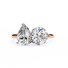 Platonic Pear and Round solitaire toi et moi ring